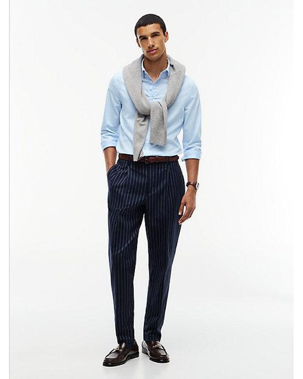 Tommy Hilfiger Blue Th Flex Slim Fit Dobby Shirt for men
