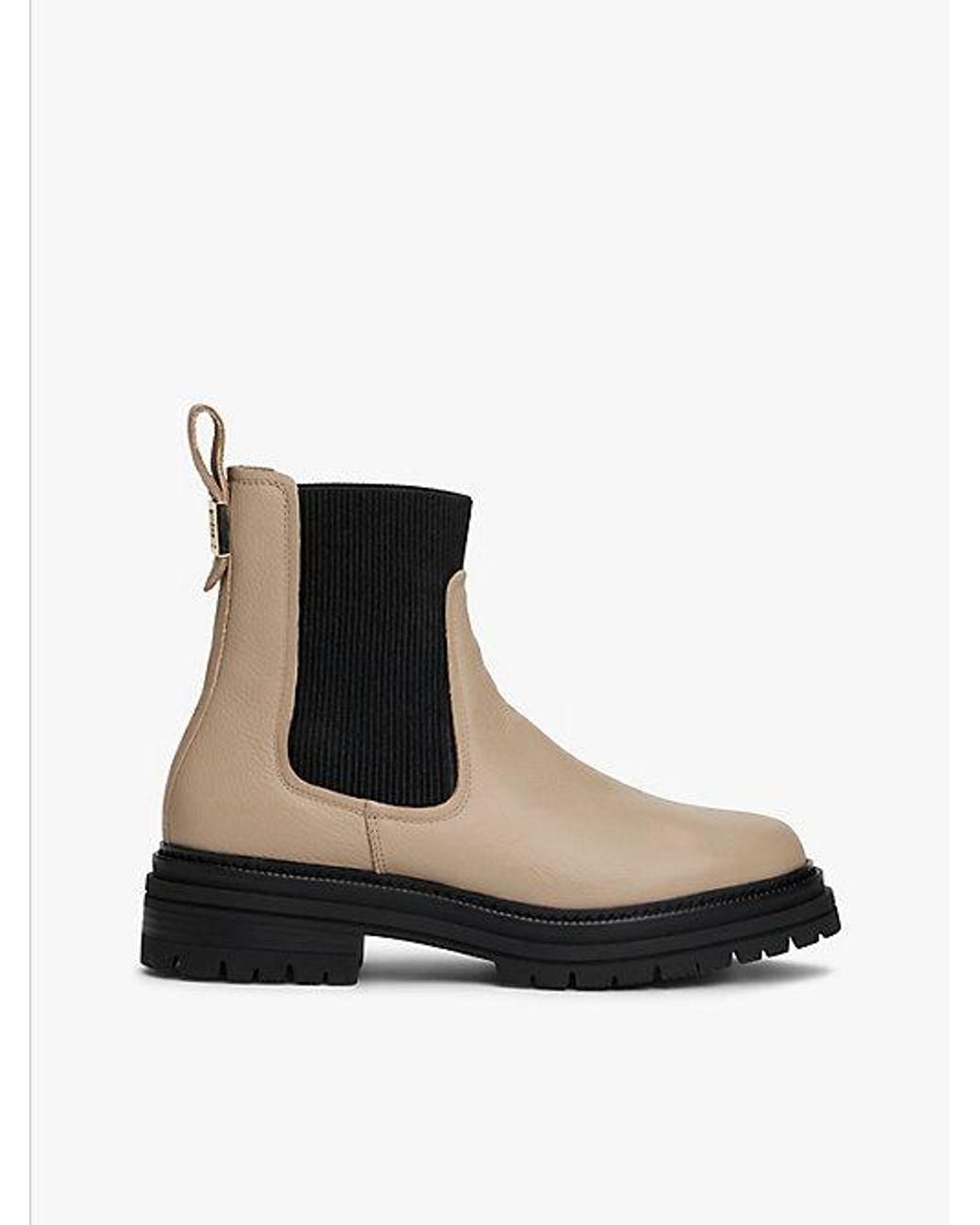 Tommy Hilfiger Black Pebble Grain Leather Warm Lined Chelsea Boots