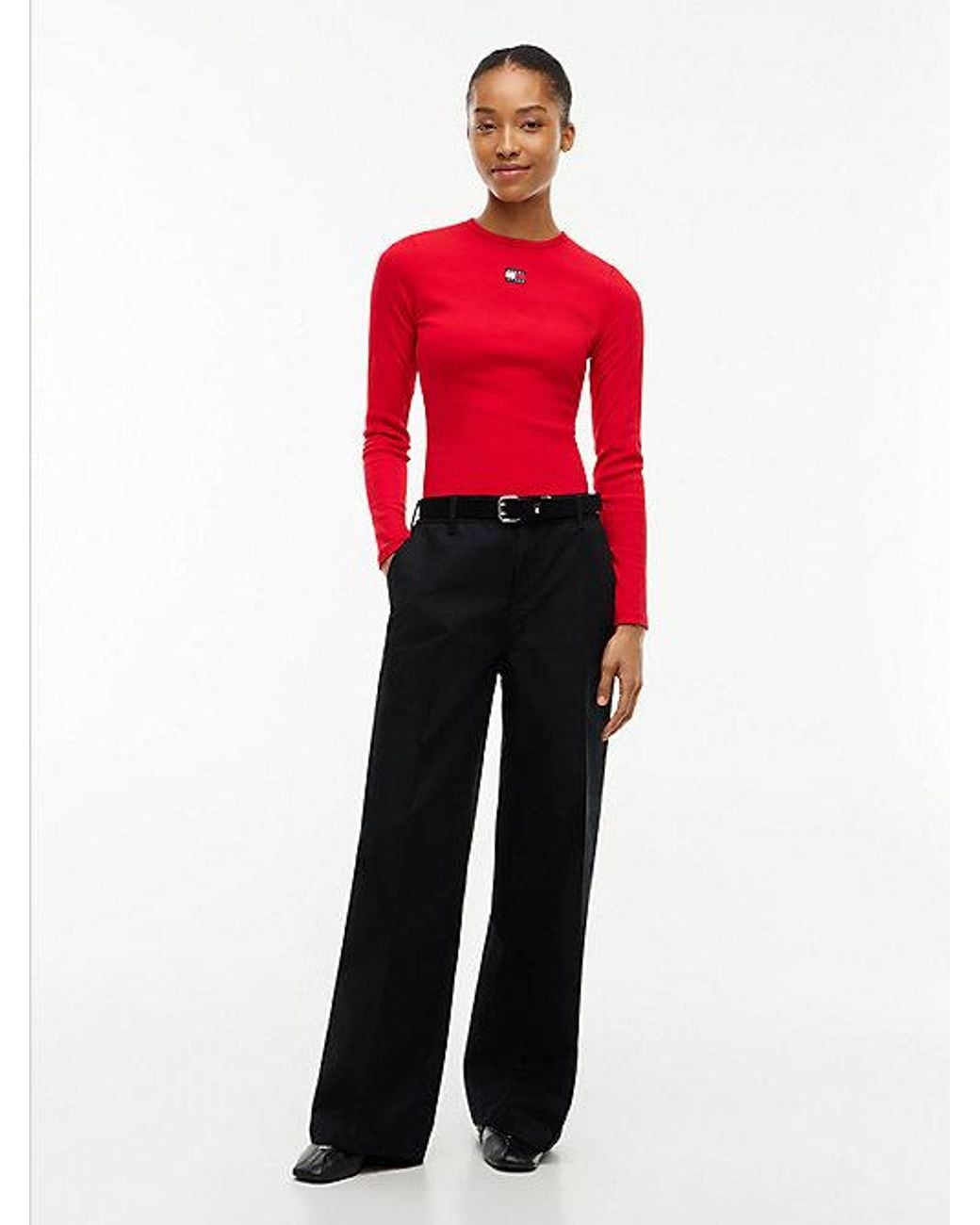 Tommy Hilfiger Black Tommy Jeans Twill Wide Leg Chinos