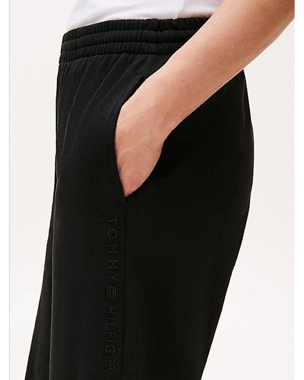 Tommy Hilfiger White Essential Logo Wide Leg Lounge Trousers