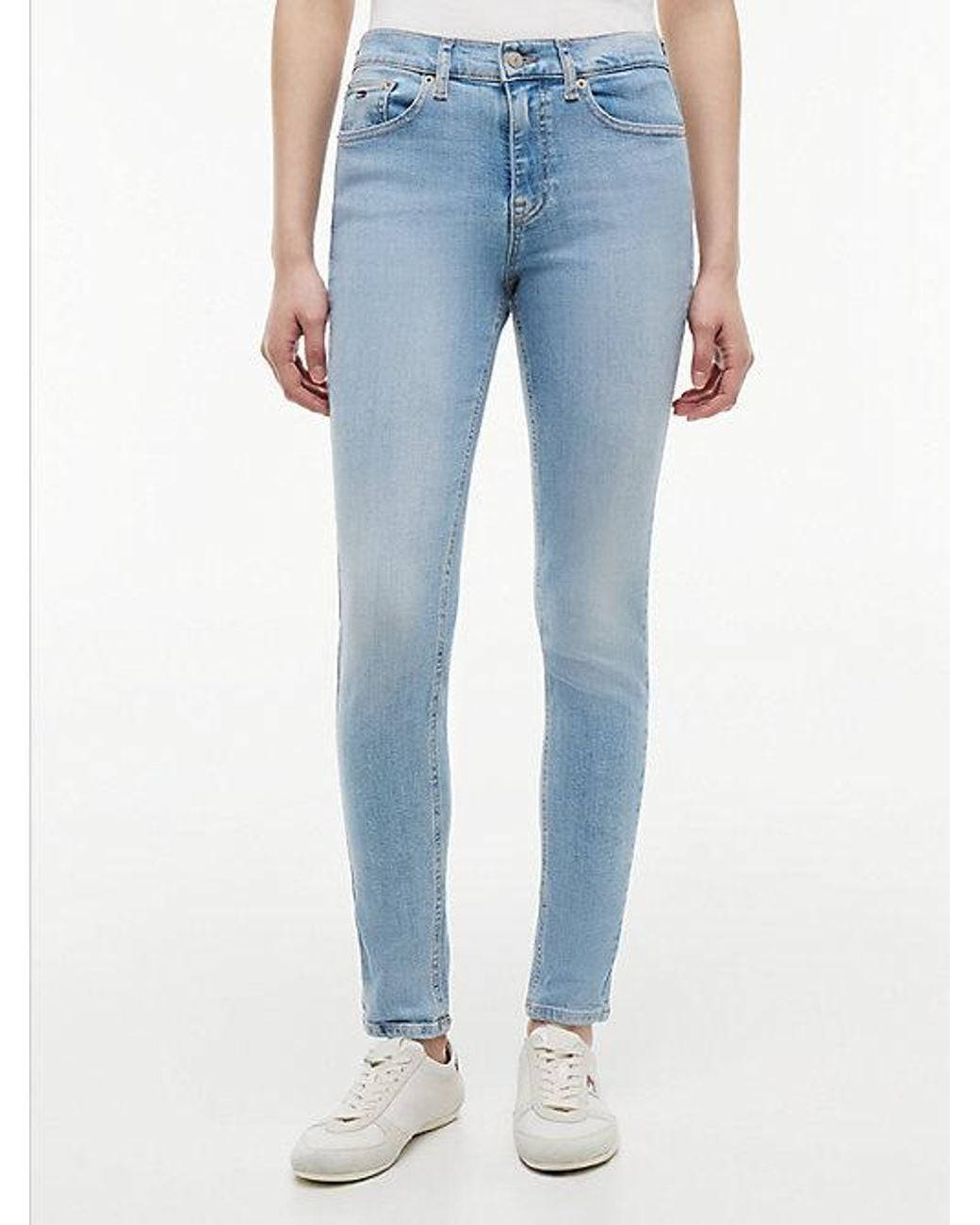 Tommy Hilfiger Blue Nora Mid Rise Skinny Faded Jeans