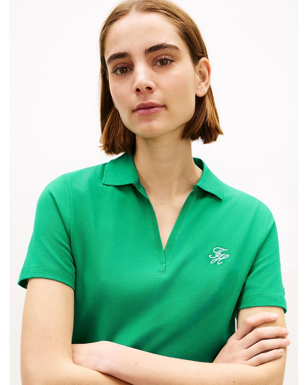 Tommy Hilfiger Green 1985 Logo Embroidery Mini Polo Dress