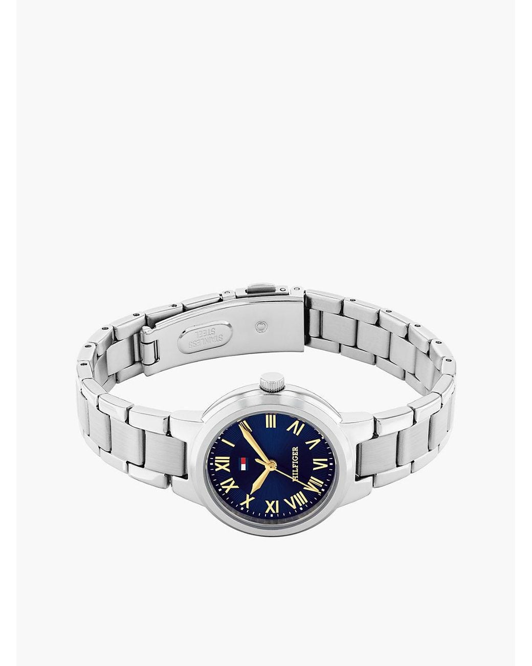Tommy Hilfiger Blue Dial Stainless Steel Chain-Link Watch