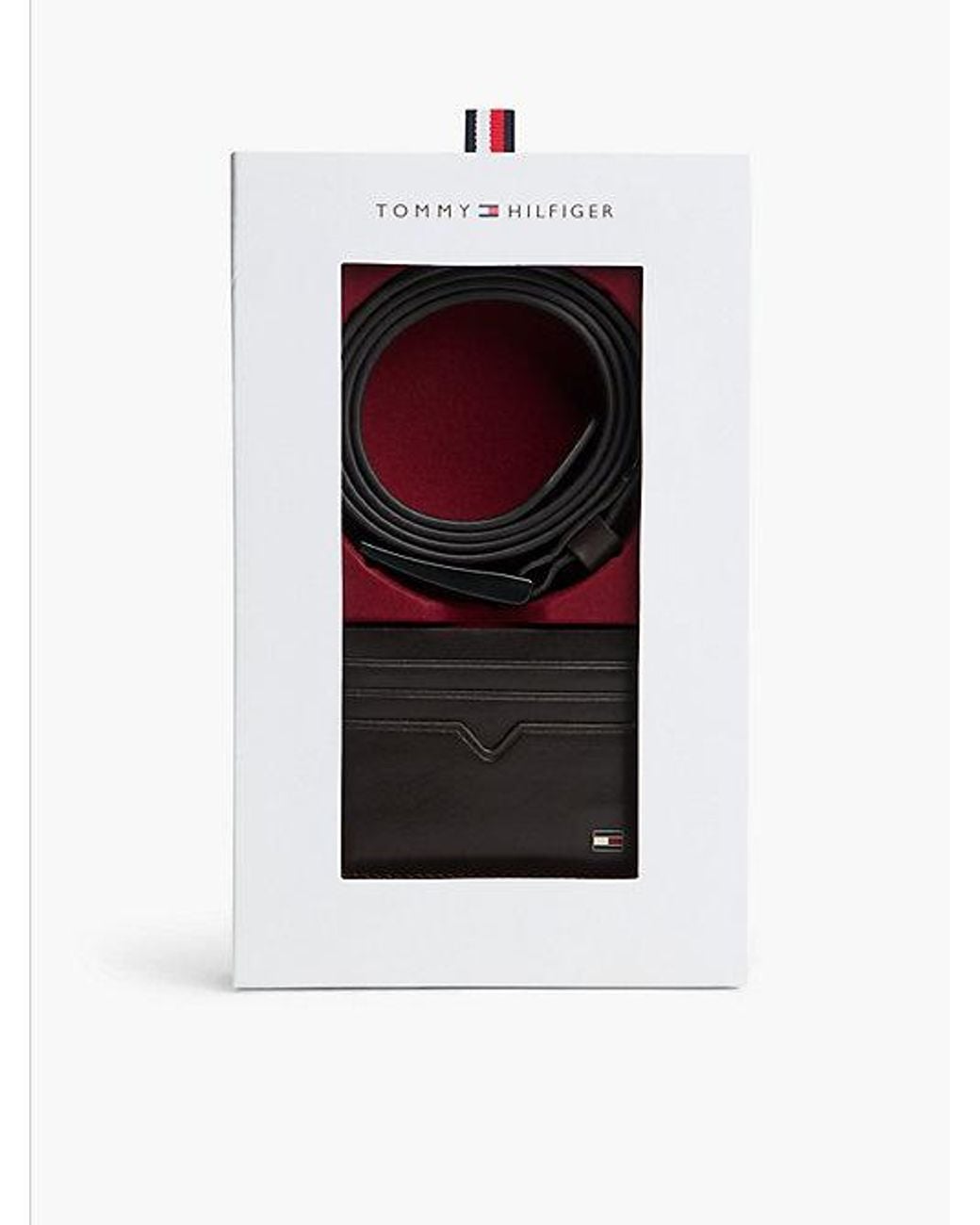 Tommy Hilfiger Leather Credit Card Holder And Belt Gift Set for men