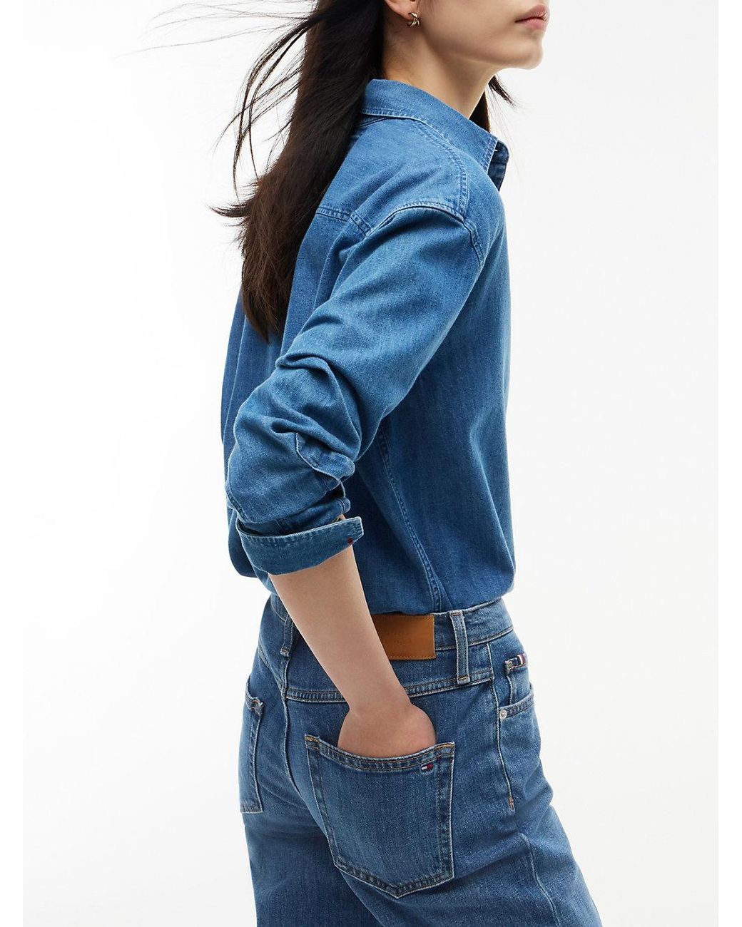 Tommy Hilfiger Blue Mid Rise Classic Straight Jeans
