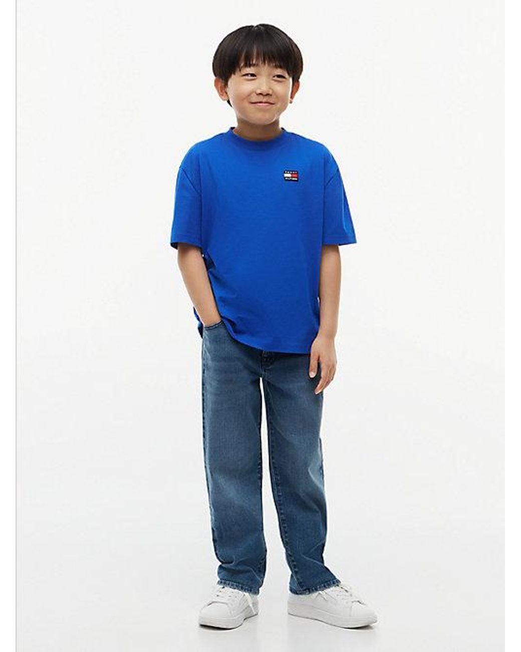 Tommy Hilfiger Blue Heritage Flag Logo Relaxed Jersey T-Shirt