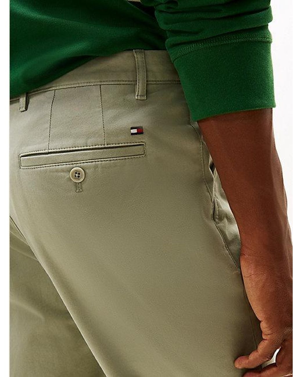 Tommy Hilfiger Green Denton Straight Twill Chinos for men