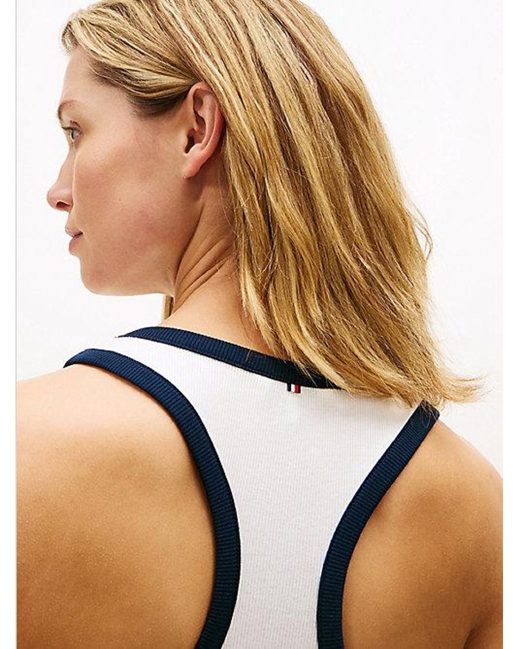 Tommy Hilfiger Blue Heritage Ribbed Racerback Lounge Tank Top