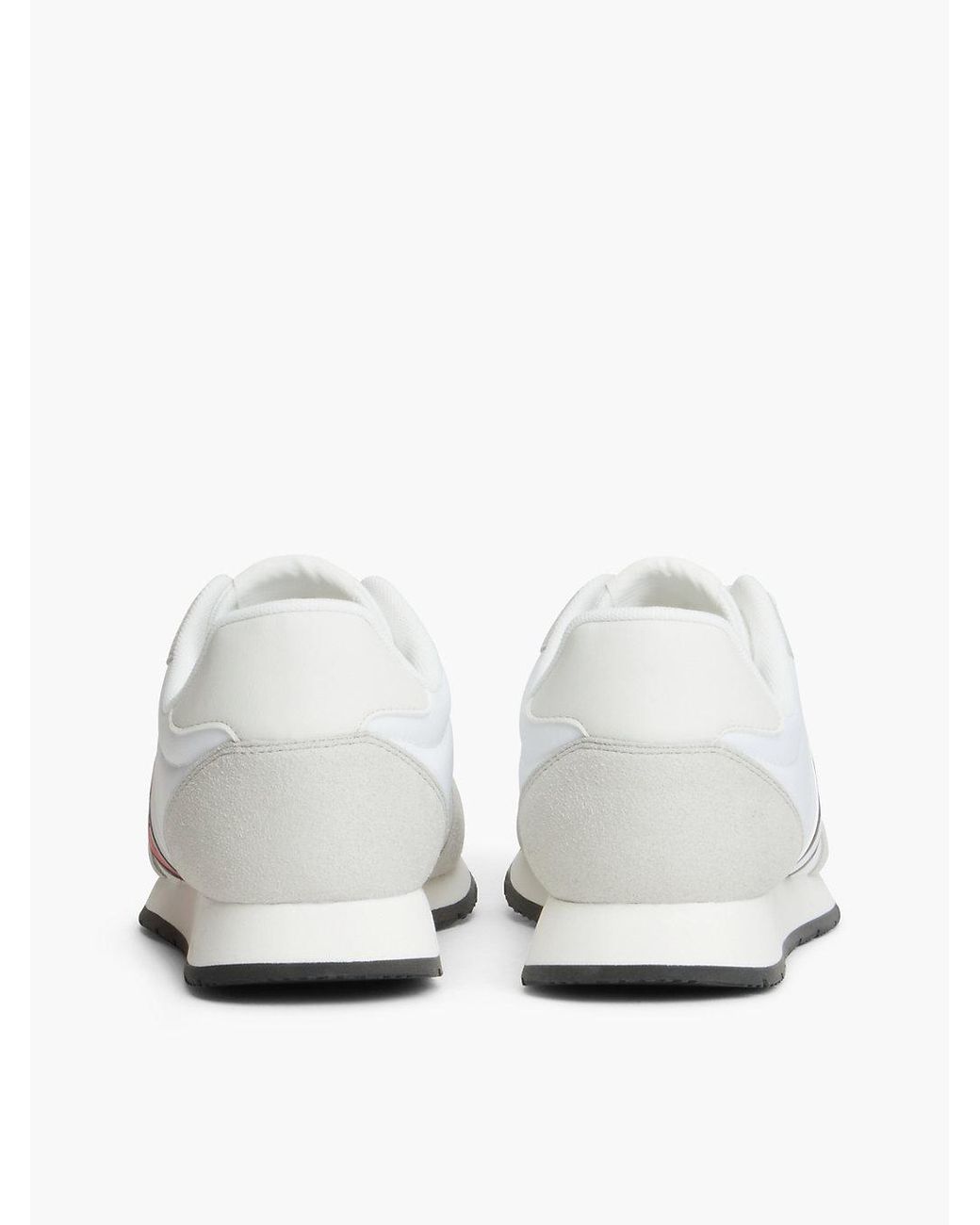 Tommy Hilfiger White Logo Mixed Texture Trainers for men