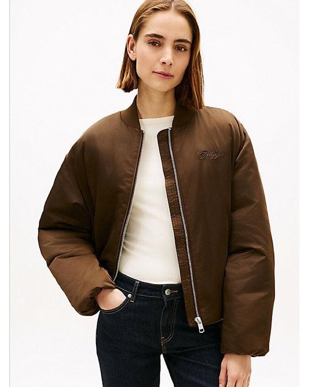 Tommy Hilfiger Brown Padded Water Repellent Relaxed Bomber Jacket