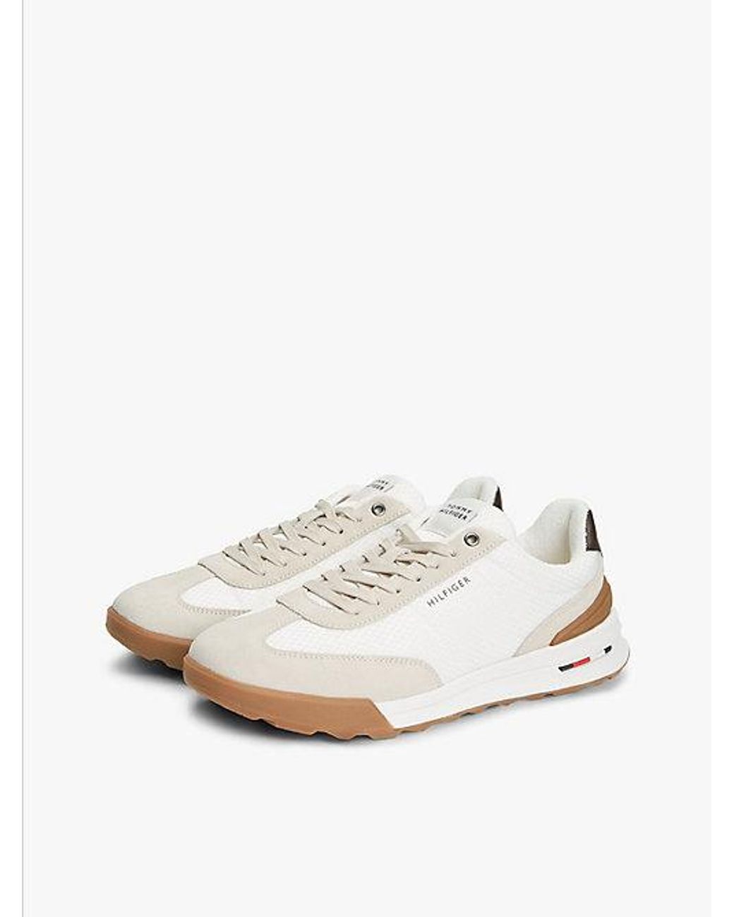 Tommy Hilfiger White Retro Mixed Texture Chunky Cleat Trainers for men