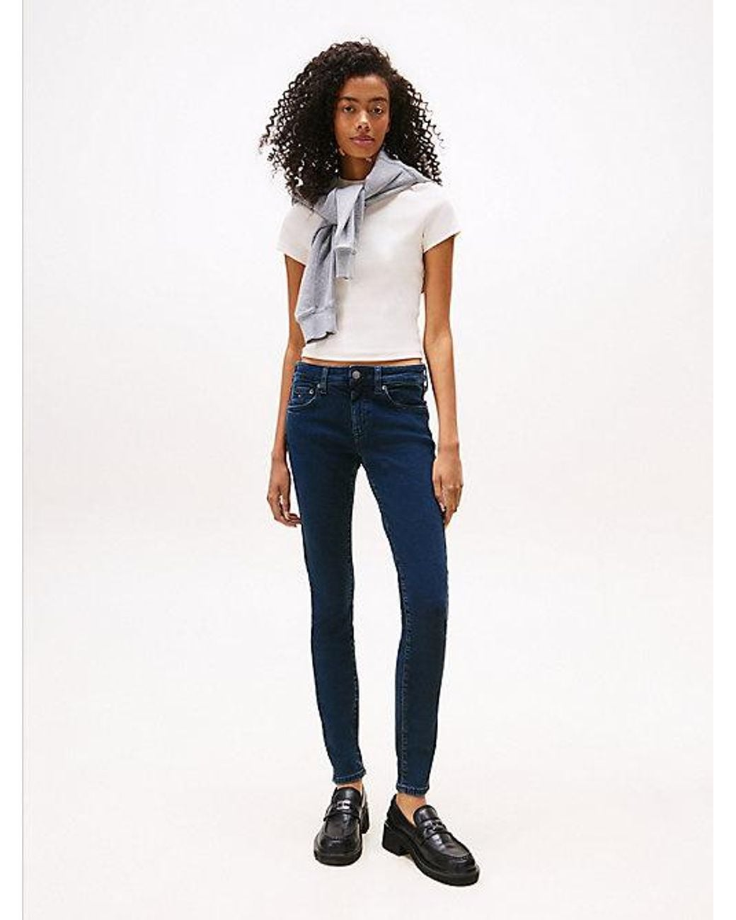 Tommy Hilfiger Blue Faded Low Rise Skinny Jeans