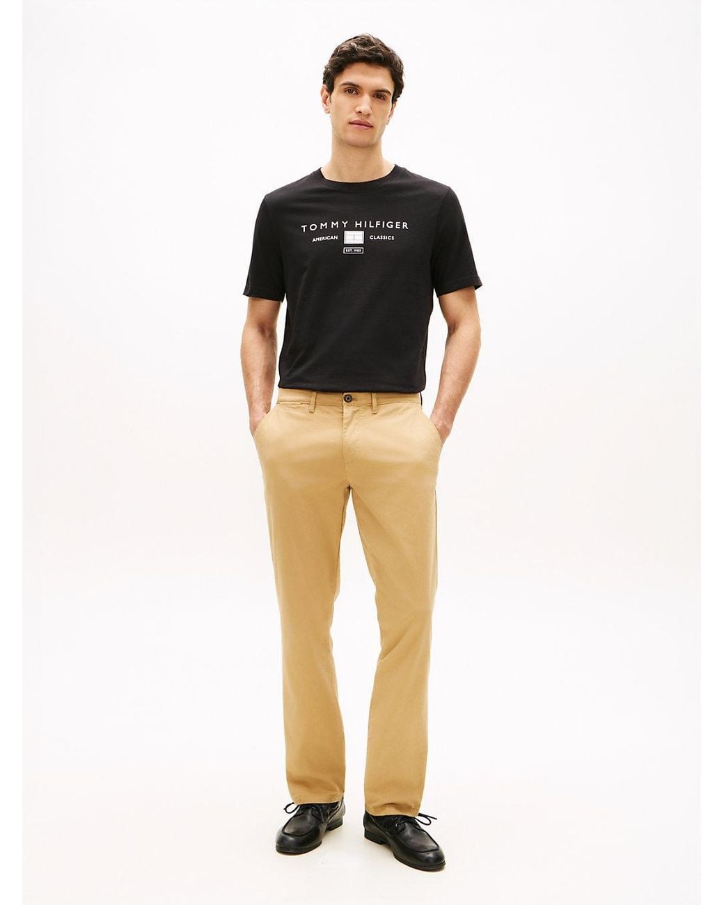 Tommy Hilfiger Black Jersey Logo T-Shirt for men