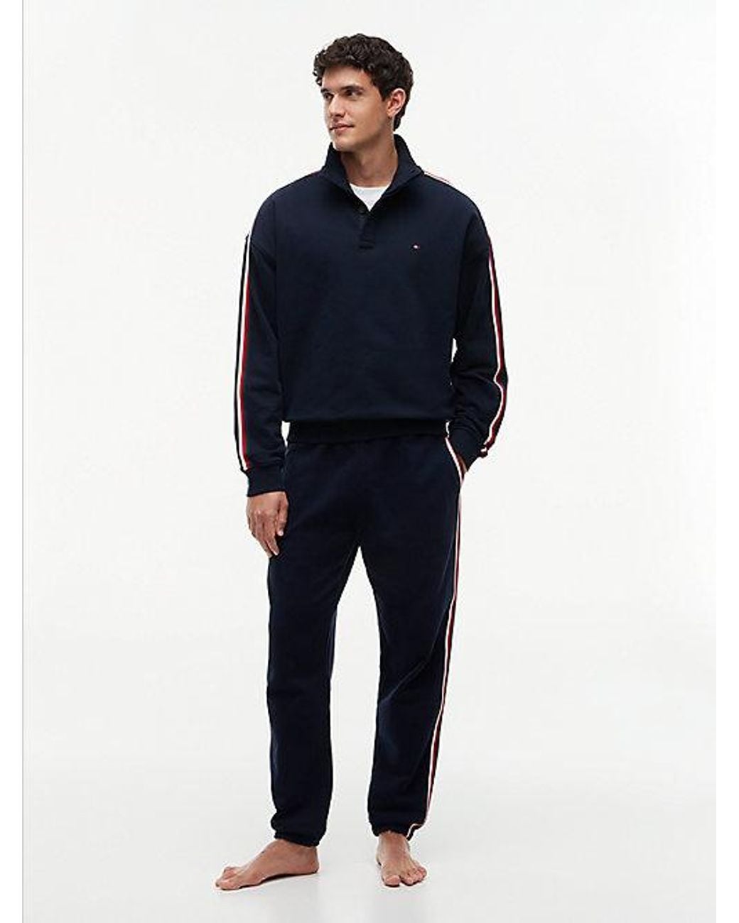 Tommy Hilfiger Blue Global Stripe Terry Lounge Joggers for men