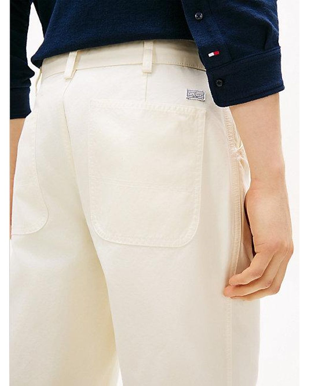 Tommy Hilfiger Blue Straight Washed Canvas Carpenter Trousers for men
