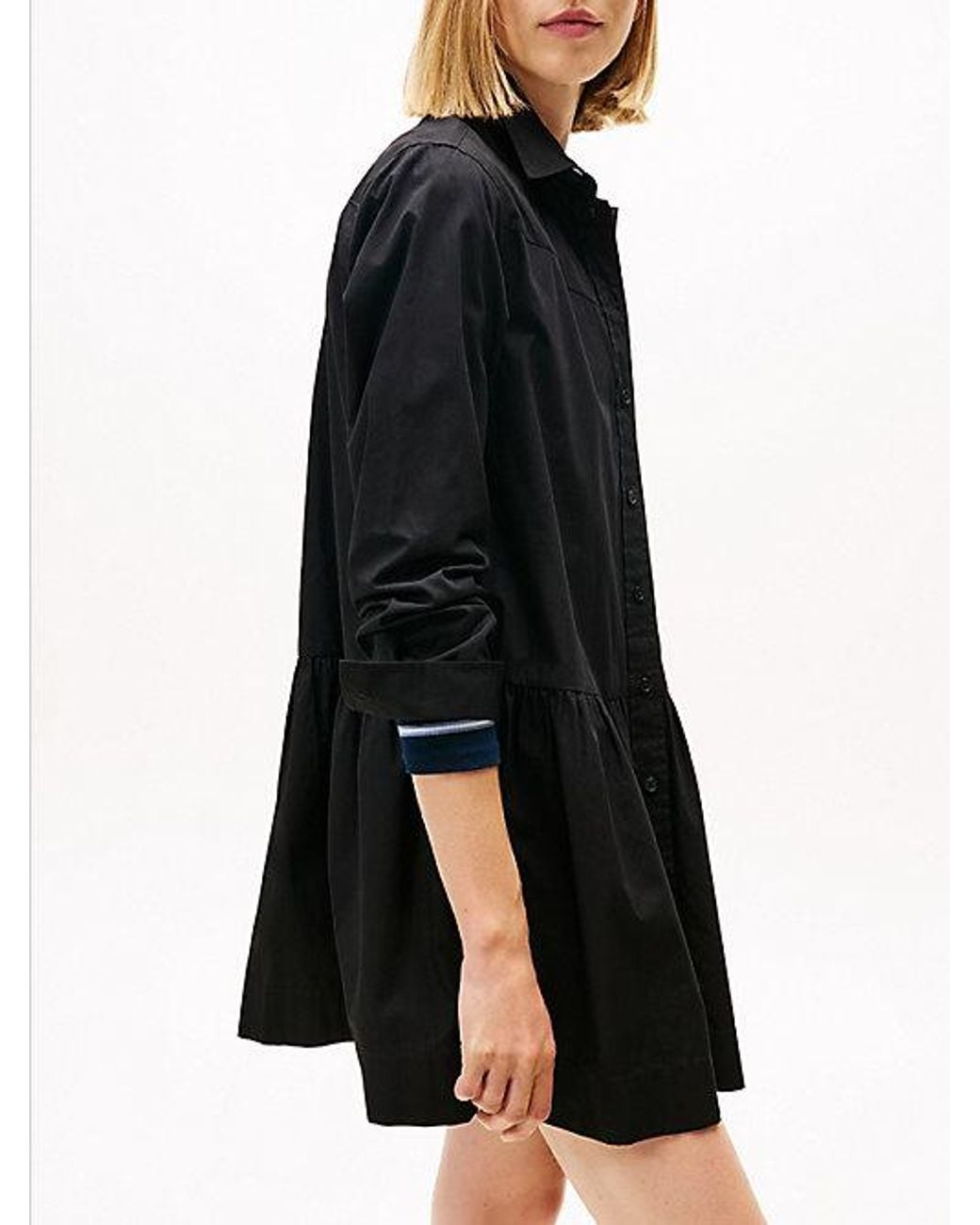 Tommy Hilfiger Black Poplin Mini Shirt Dress