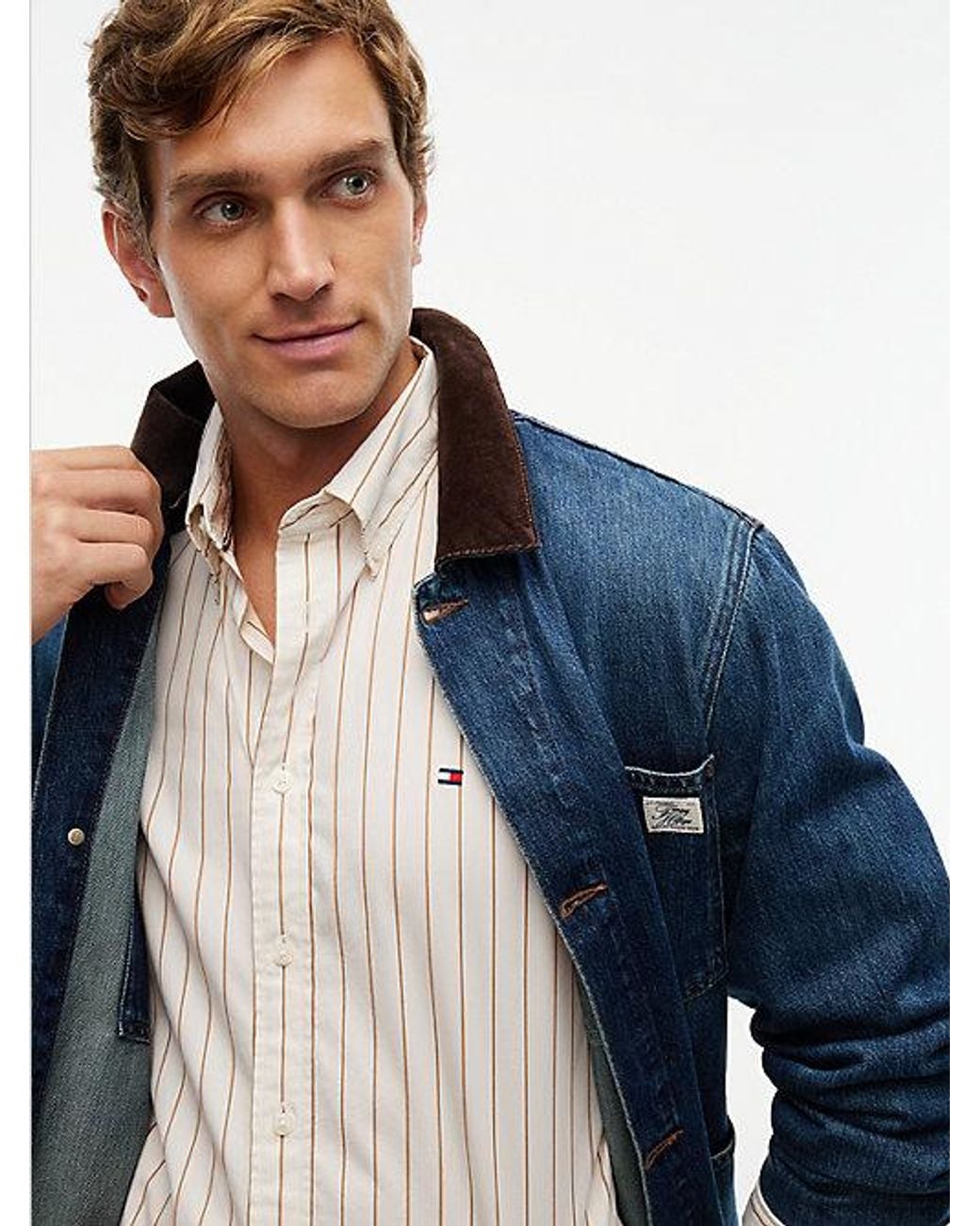 Tommy Hilfiger White Th Flex Regular Fit Stripe Shirt for men