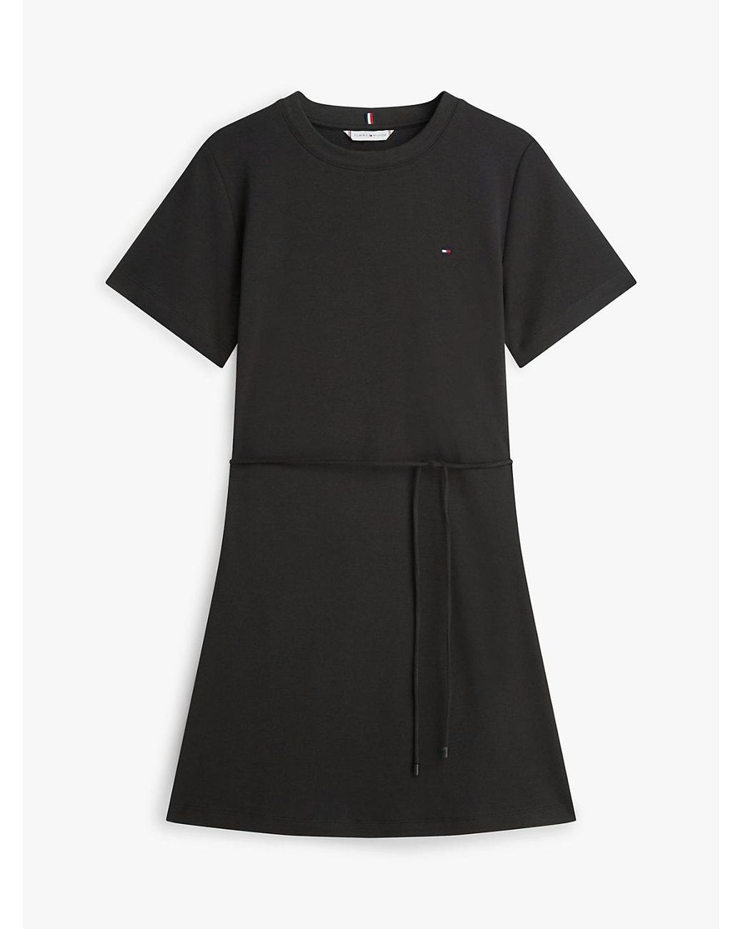 Tommy Hilfiger Black Interlock Knit Mini T-Shirt Dress