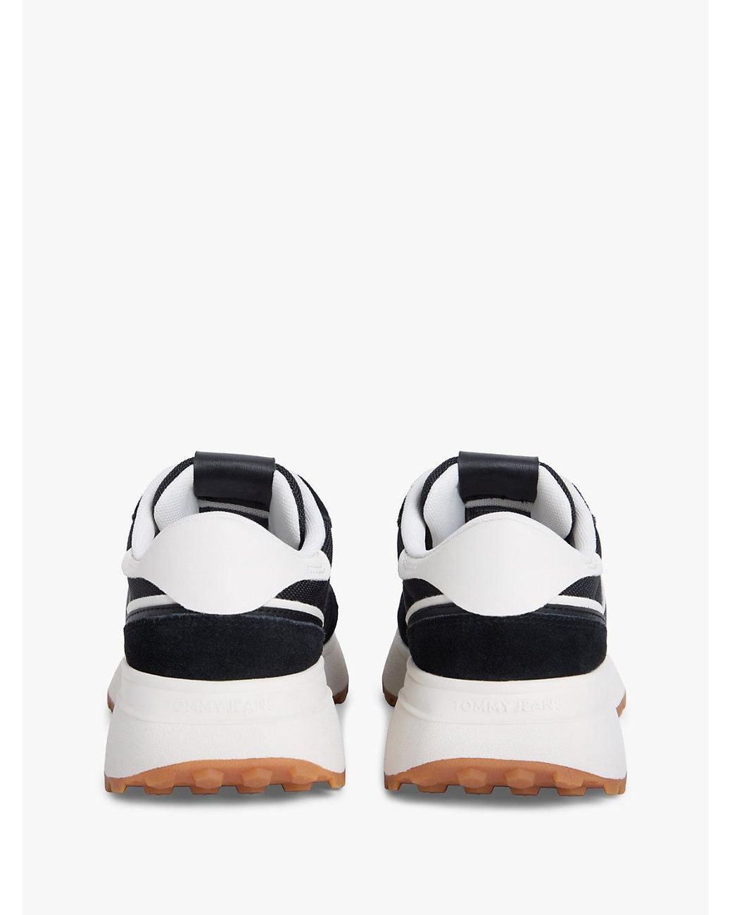 Tommy Hilfiger Black Suede Cleat Mixed Texture Trainers