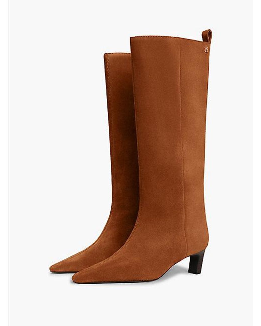 Tommy Hilfiger Brown Kitten Heel Suede Knee High Boots