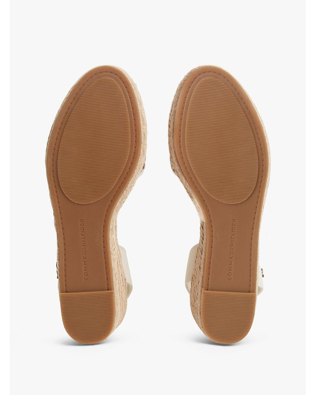 Tommy Hilfiger Natural Logo Plaque Jacquard Wedge Heel Espadrilles