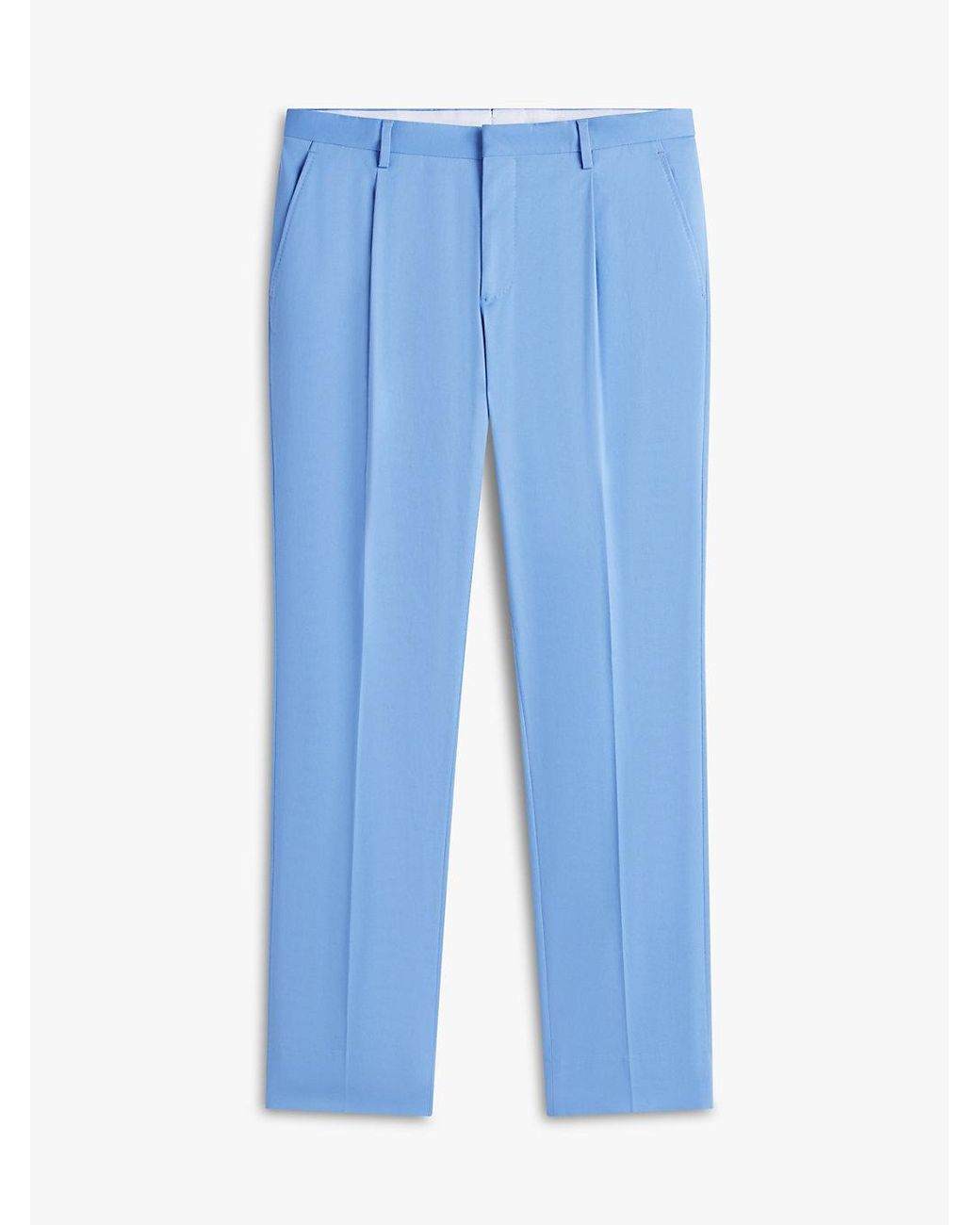 Tommy Hilfiger Blue Regular Gabardine Pressed Crease Trousers for men