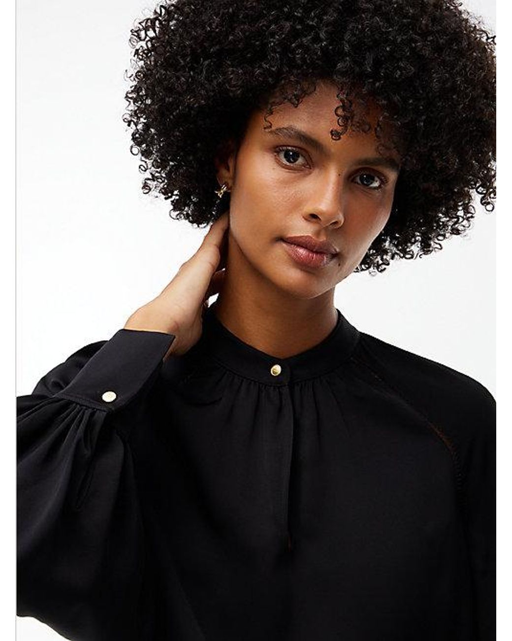 Tommy Hilfiger Blue Festive Regular Fit Satin Blouse