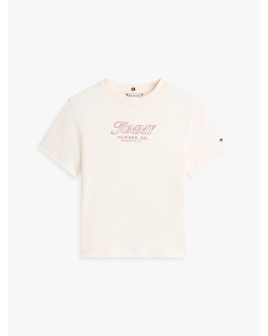 Tommy Hilfiger White Logo Interlock Knit T-Shirt