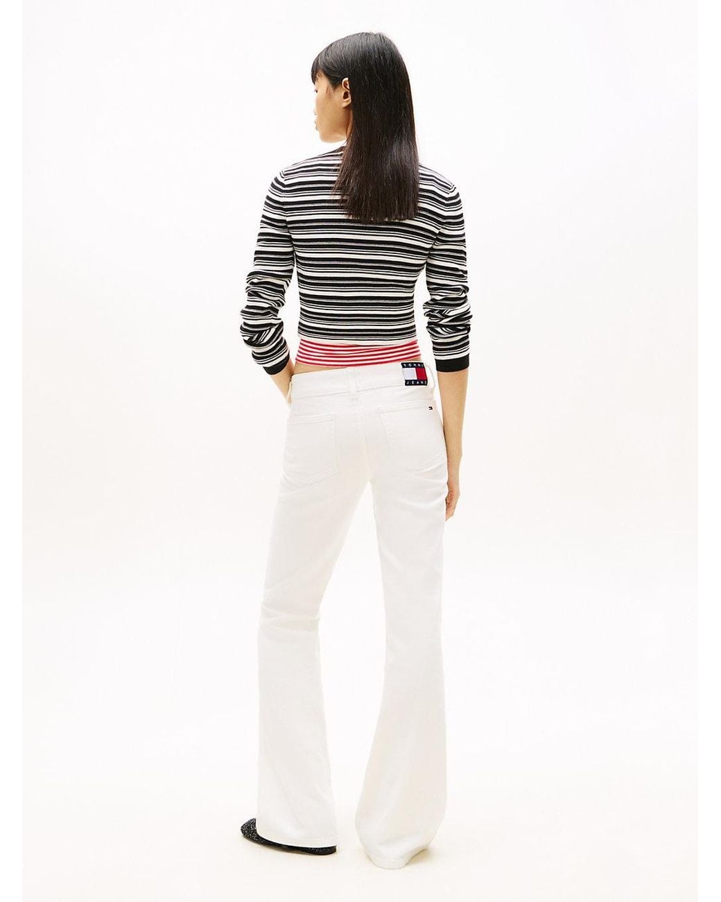 Tommy Hilfiger White Low Rise Bootcut Jeans