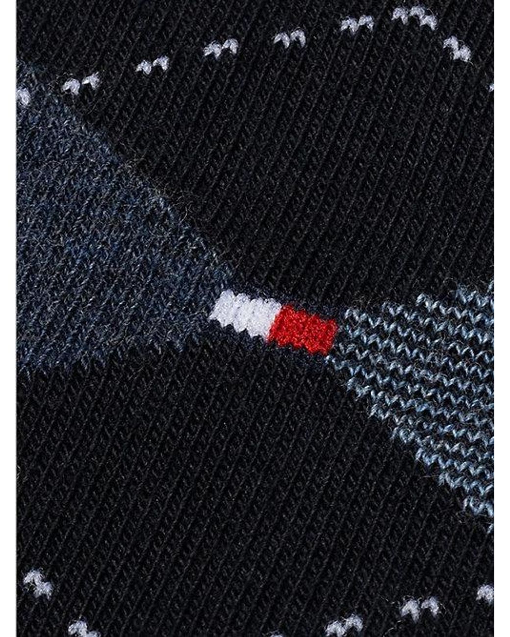 Tommy Hilfiger Black 2-Pack Flag Argyle Socks for men
