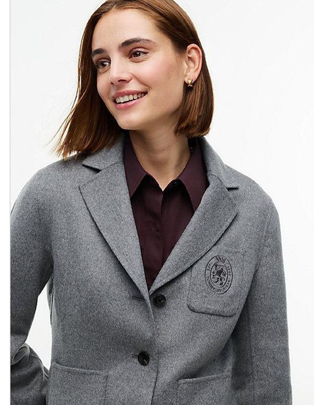 Tommy Hilfiger Gray Wool Blend Slim Single Breasted Jacket