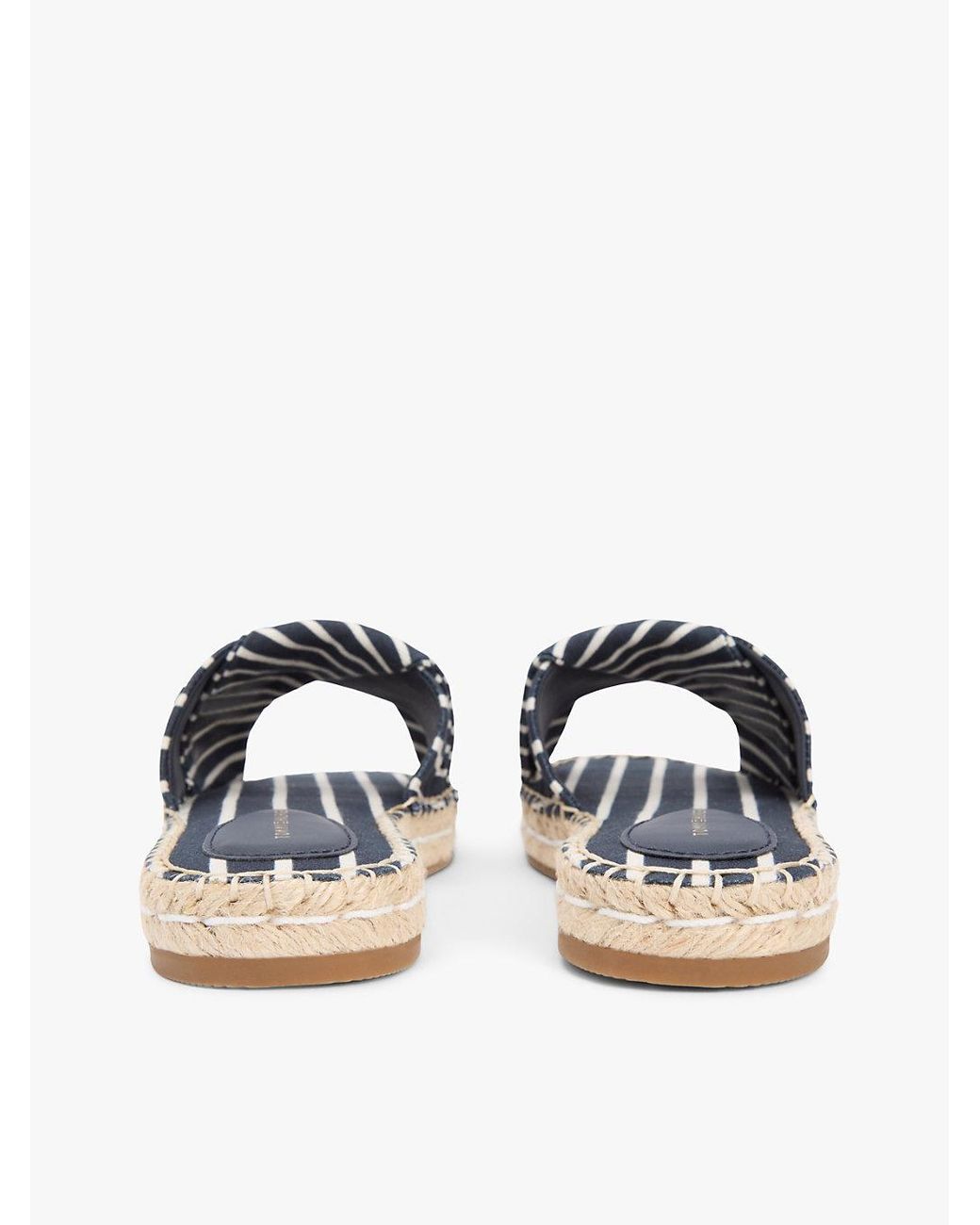 Tommy Hilfiger Multicolor Canvas Th Monogram Stripe Espadrille Mules