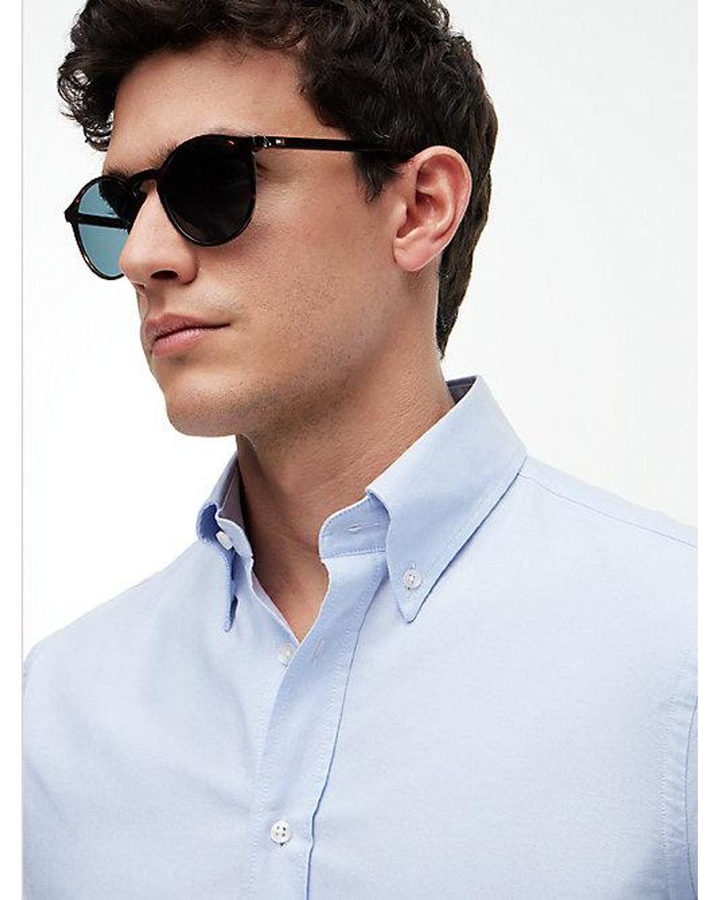 Tommy Hilfiger Blue New York Label Regular Fit Oxford Shirt for men