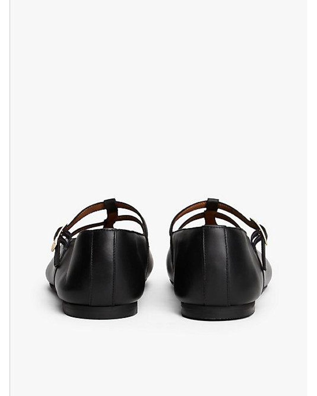 Tommy Hilfiger Leren Ballerina Met Dubbele T-Strap in het White