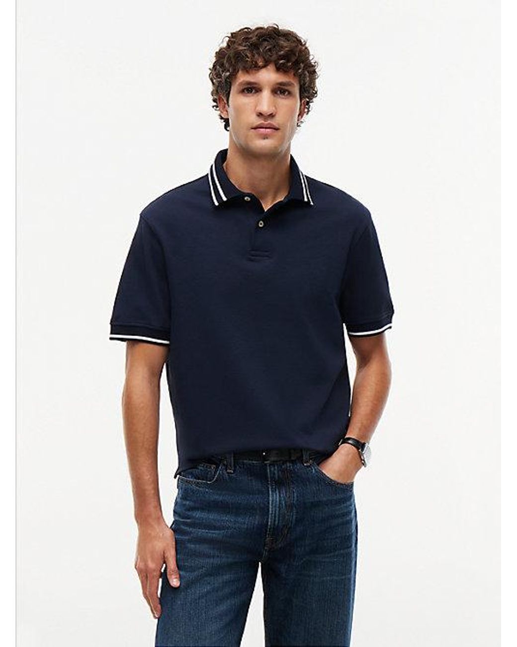 Tommy Hilfiger Blue Relaxed Fit Foulard Jacquard Polo Shirt for men