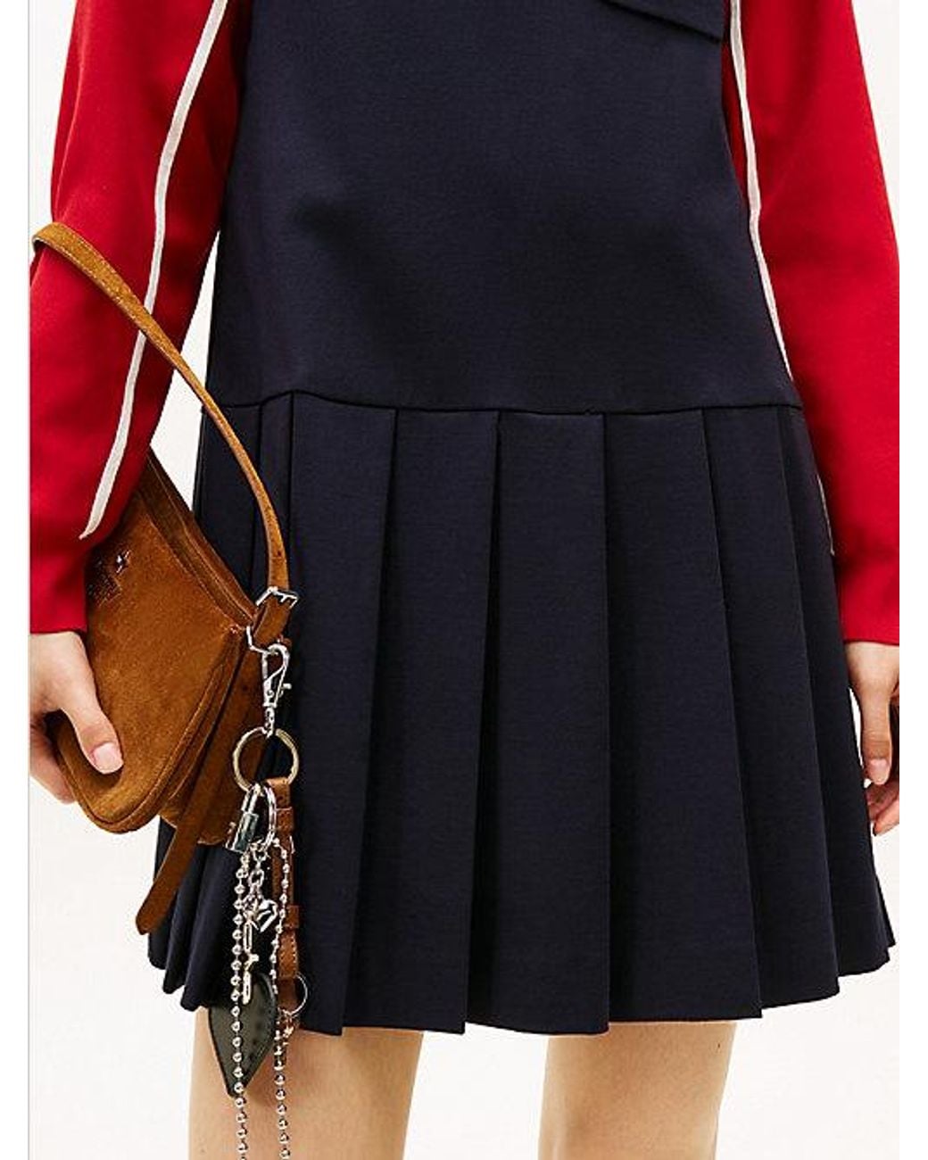 Tommy Hilfiger Red Tommy Girl Logo Mini Pinafore Dress