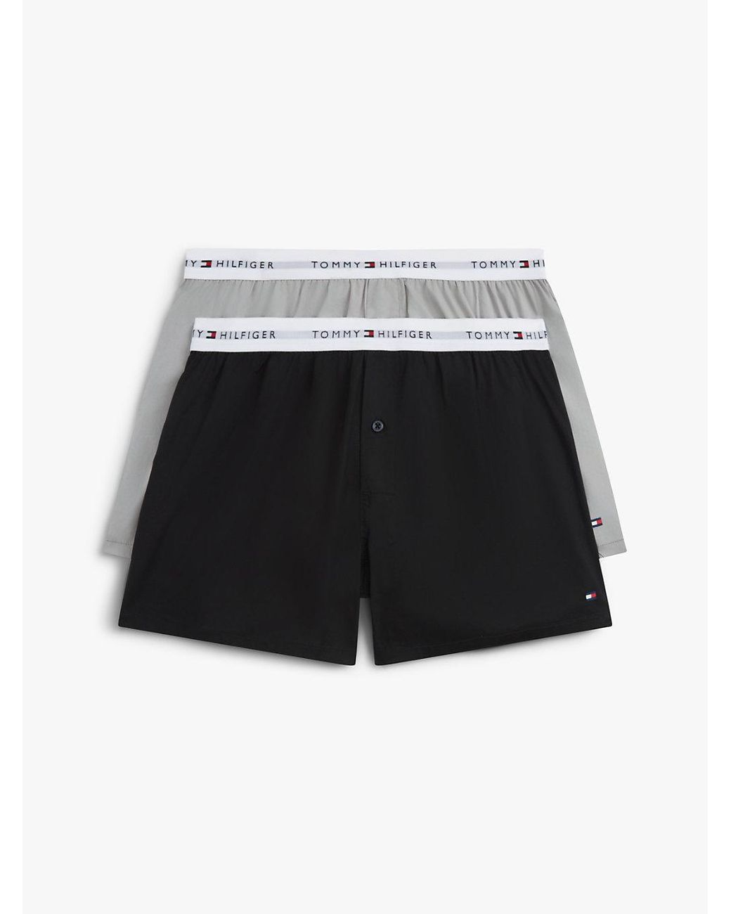 Tommy Hilfiger Black 2-Pack Signature Logo Woven Boxer Shorts for men