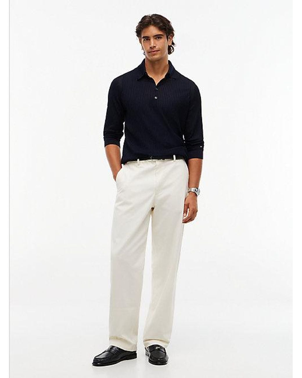 Tommy Hilfiger Blue New York Label Performance Polo Jumper for men