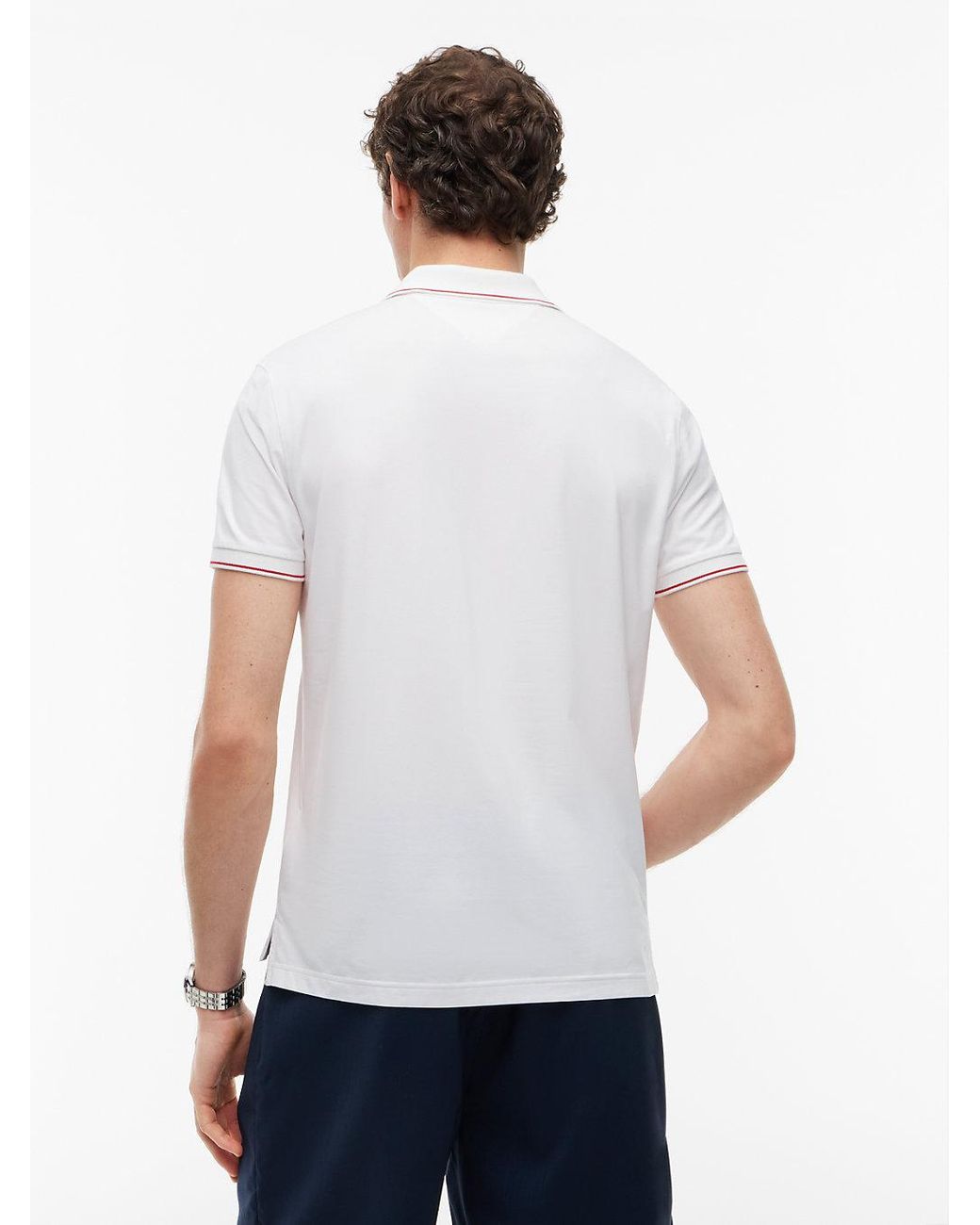 Tommy Hilfiger White Performance Regular Fit Quick Dry Polo Shirt for men