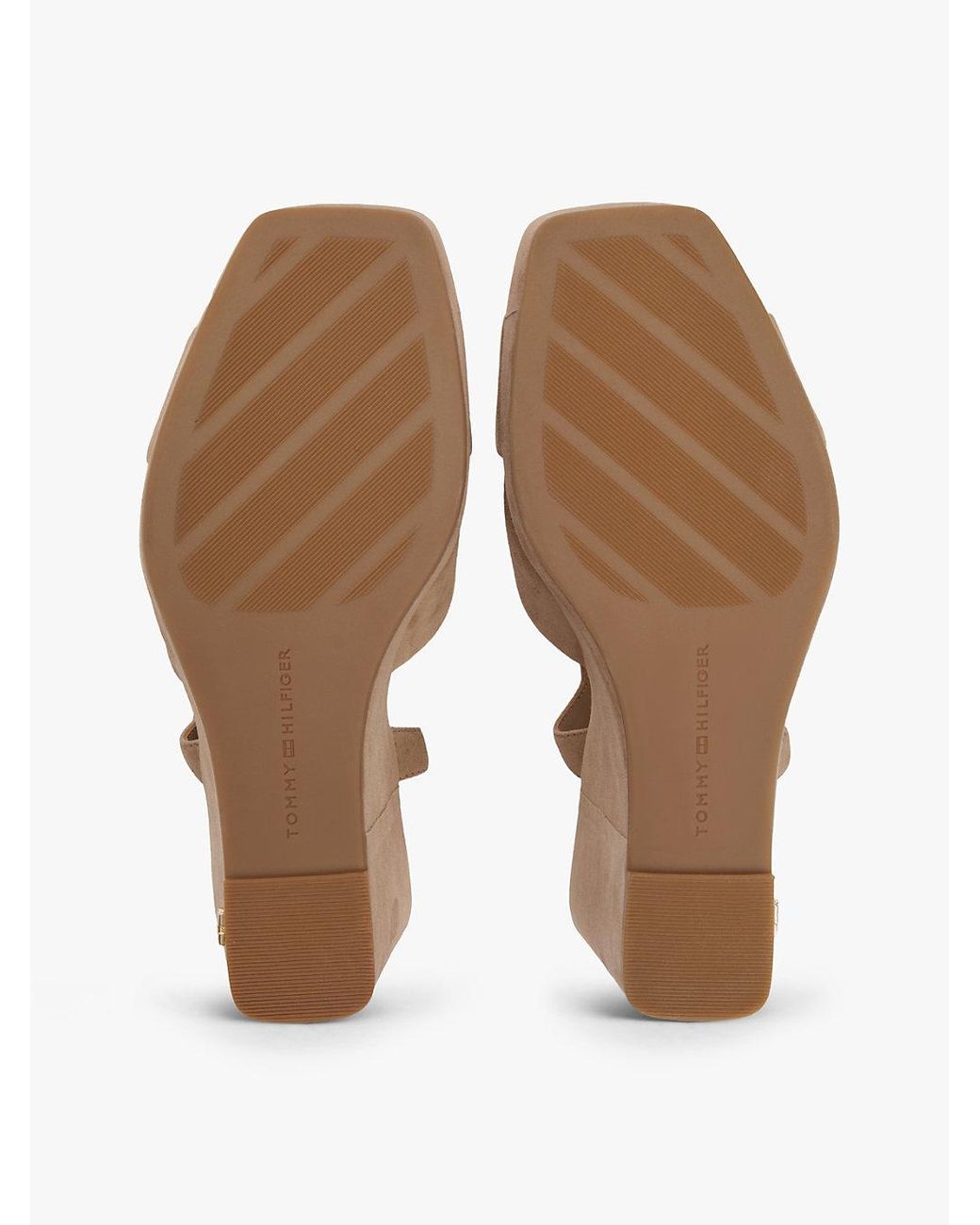 Tommy Hilfiger White Suede High Wedge Heel Sandals