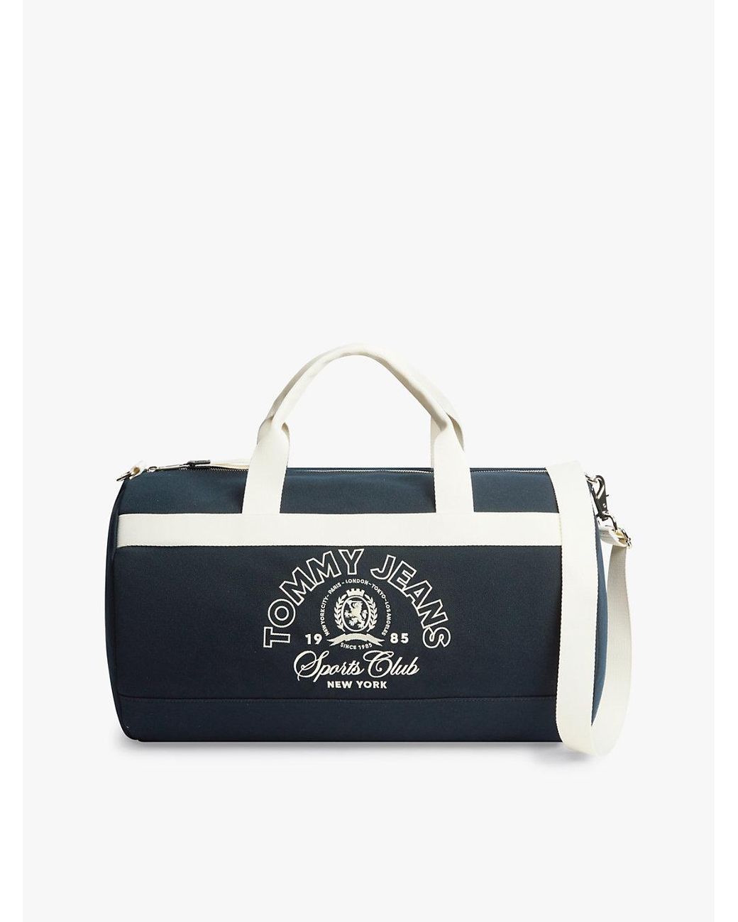 Tommy Hilfiger Blue Logo Embroidery Duffel Bag for men