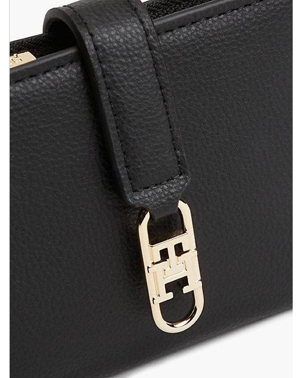 Tommy Hilfiger Black Th Monogram Plaque Bifold Wallet