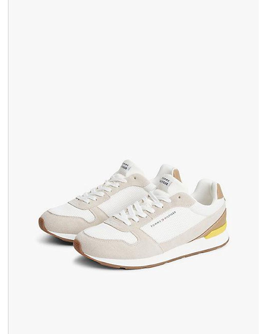 Tommy Hilfiger White Suede Lightweight Mesh Trainers for men