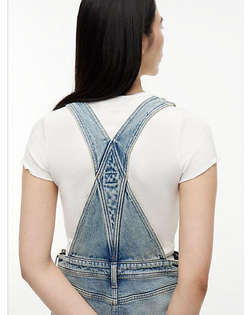Tommy Hilfiger Blue Vintage Denim Mini Dungaree Dress