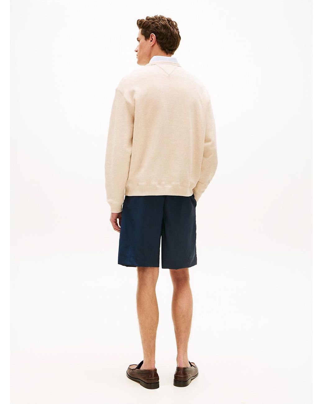 Tommy Hilfiger White Heritage Crest Embroidery Relaxed Sweatshirt for men