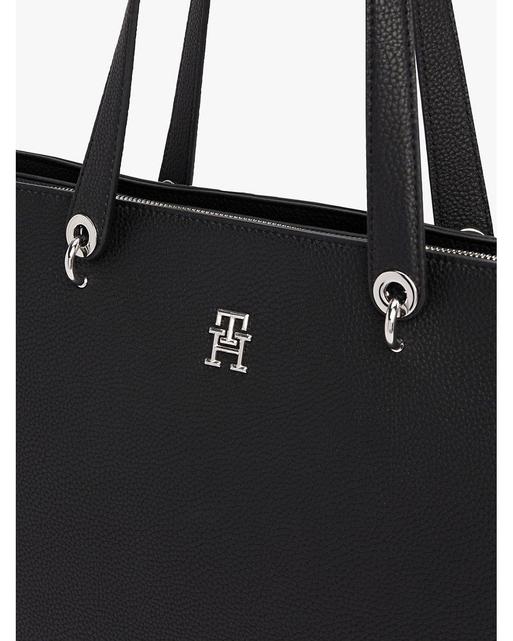 Tommy Hilfiger Black Th Emblem Tote