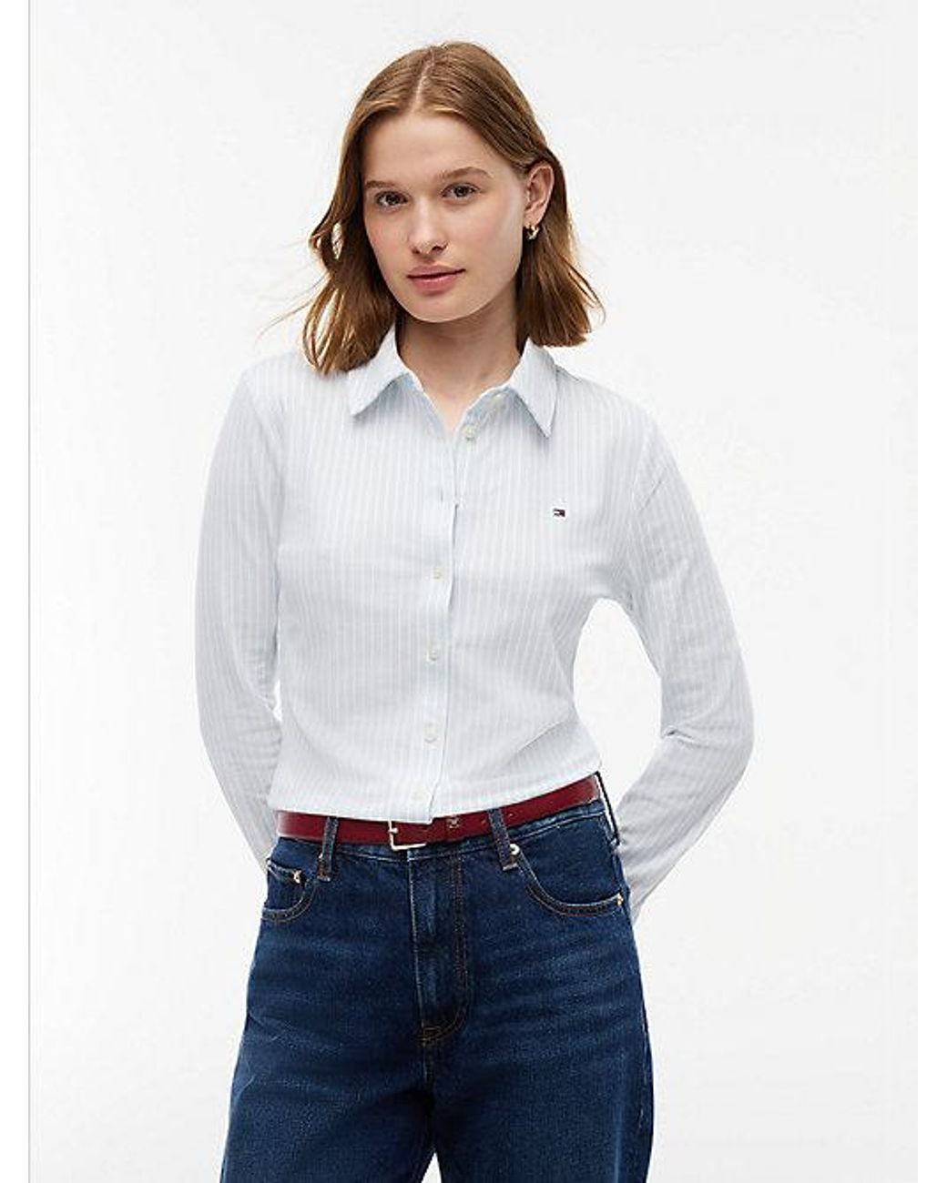 Tommy Hilfiger White 1985 Slim Fit Pique Shirt
