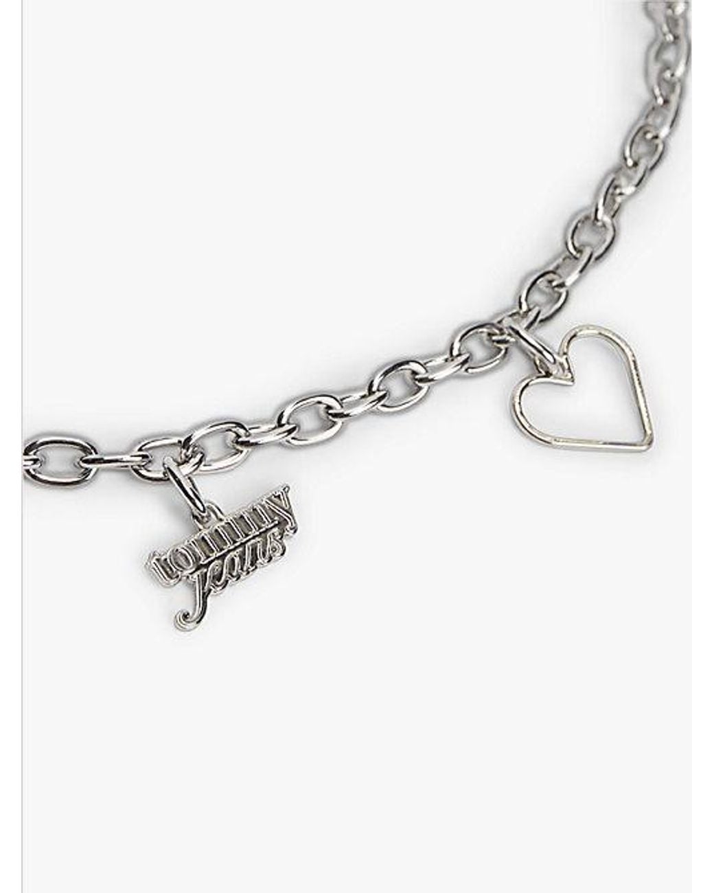 Tommy Hilfiger White Logo Multi Charm Chain Belt