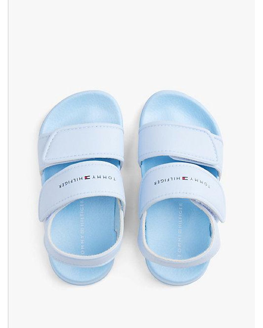 Tommy Hilfiger Blue Logo Double Hook And Loop Sandals