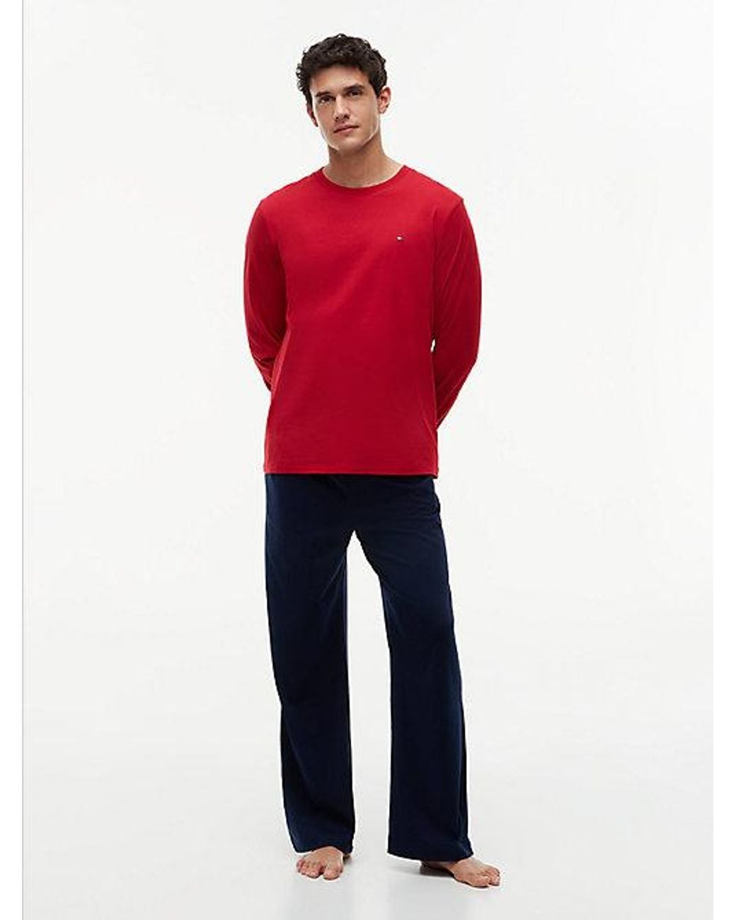 Tommy Hilfiger Red Signature Logo Waistband Pyjama Set for men